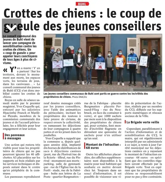 Crottes de chiens : le coup de gueule des jeunes conseillers