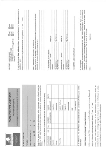 Fiche sanitaire pdf mail