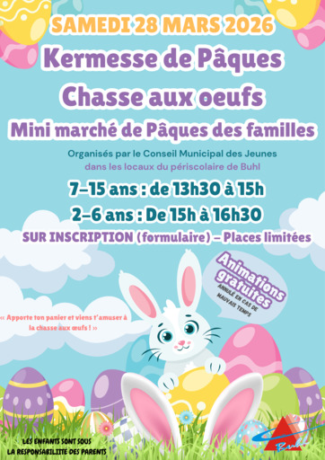 Kermesse de Pâques - chasse à l'oeuf - Samedi 28 mars 2026