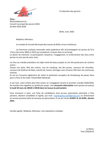 Lettre aux parents