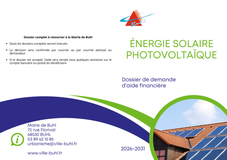 Dossier de demande d'aide financière énergie solaire