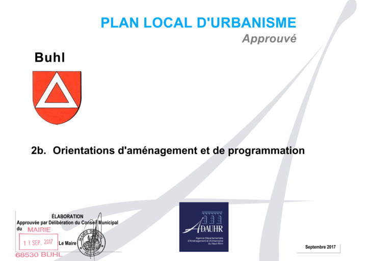 Orientation aménagement